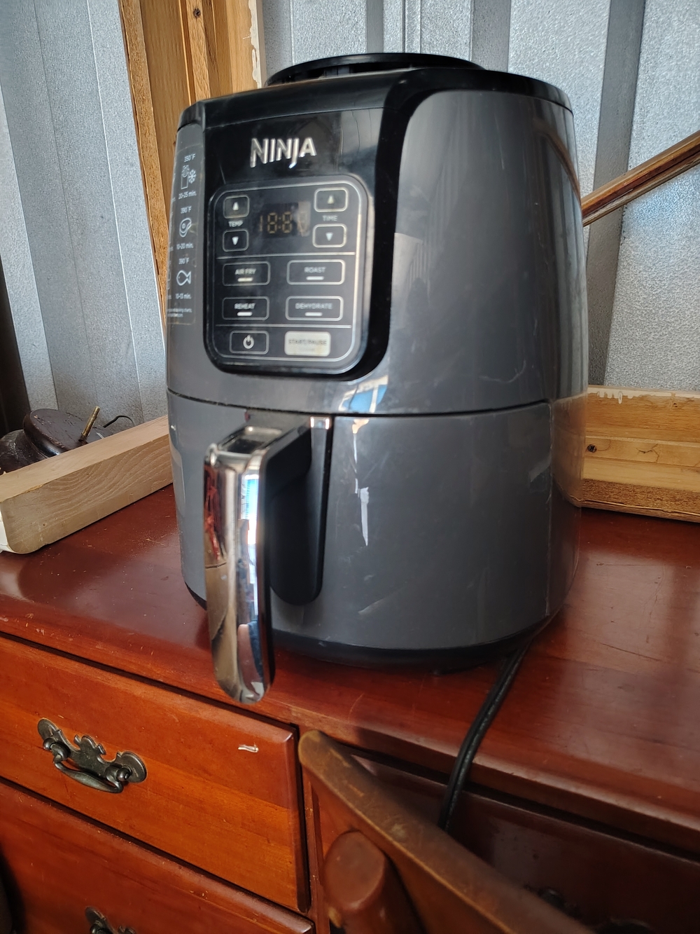Ninja Gray Digital Air Fryer with Chrome Handle